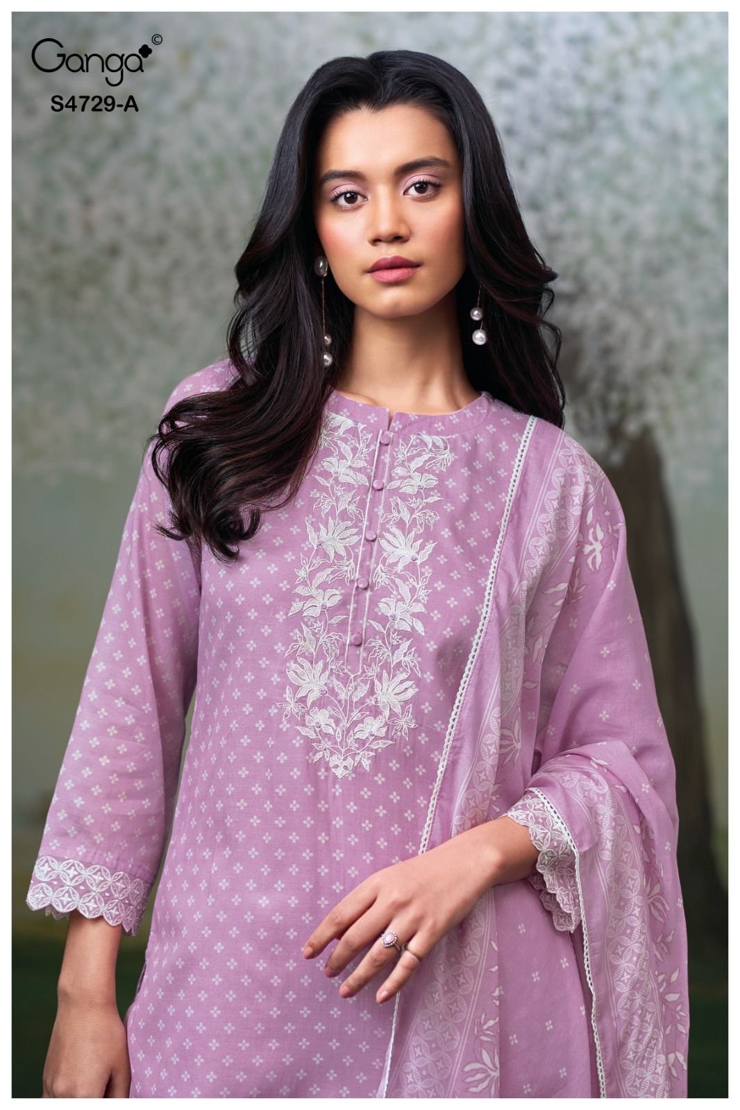 Ganga Fashion Kynza S4729 Premium Pure Mul Suit S4729-A