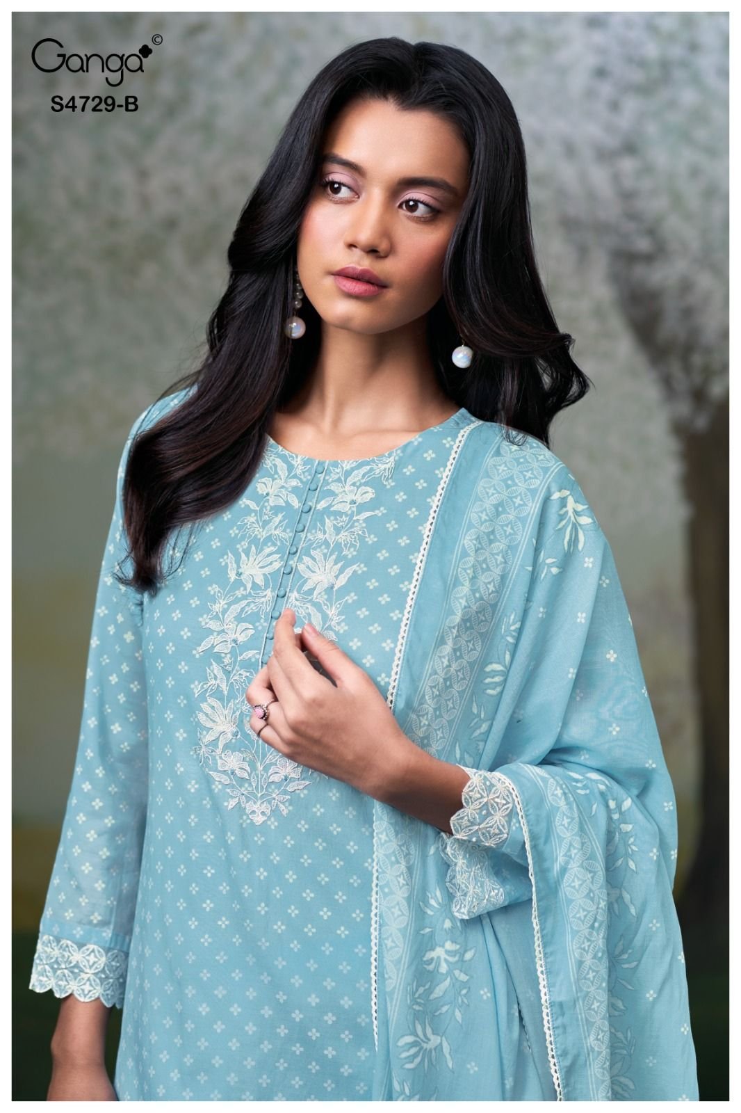 Ganga Fashion Kynza S4729 Premium Pure Mul Suit S4729-B