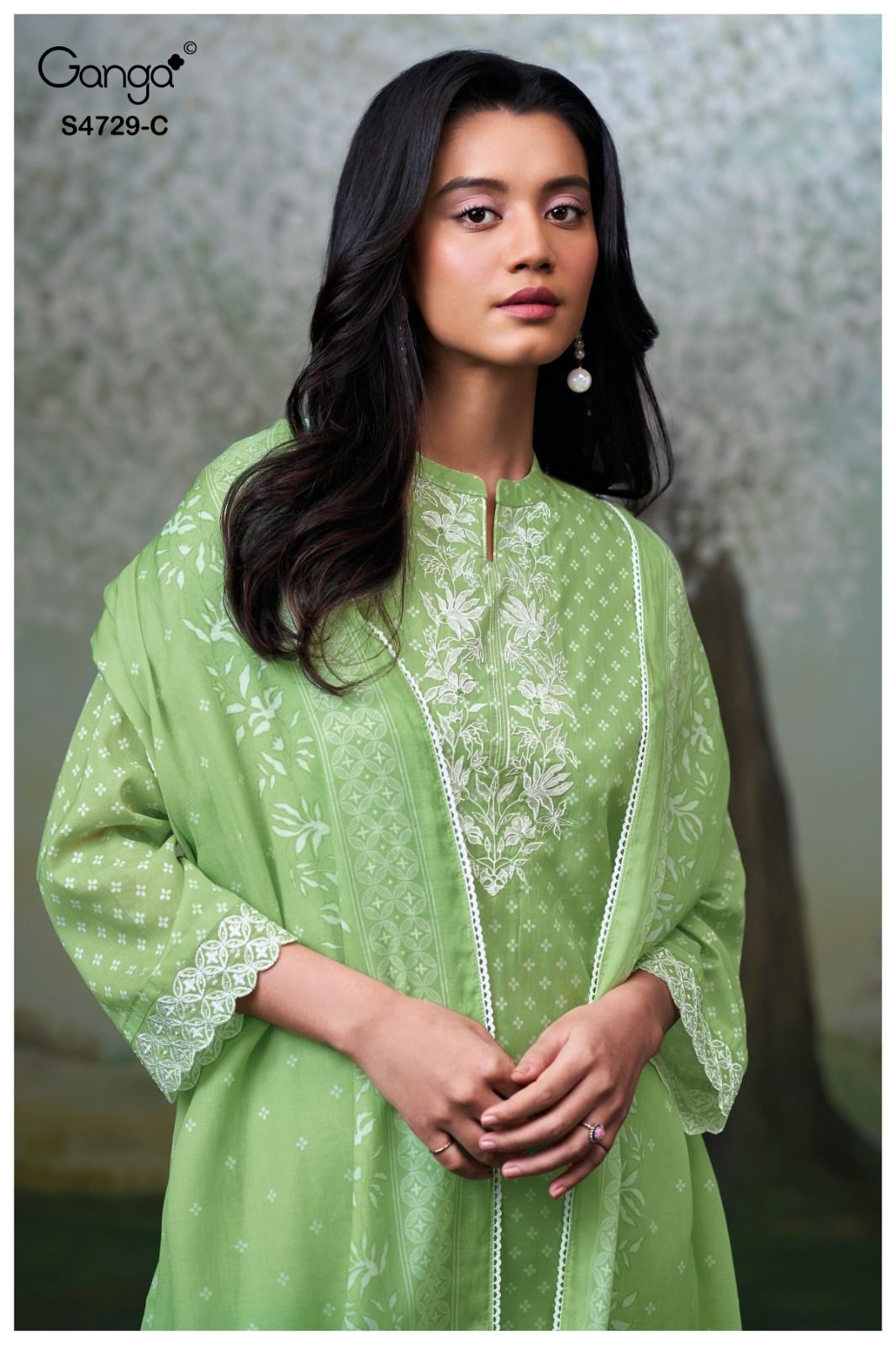 Ganga Fashion Kynza S4729 Premium Pure Mul Suit S4729-C