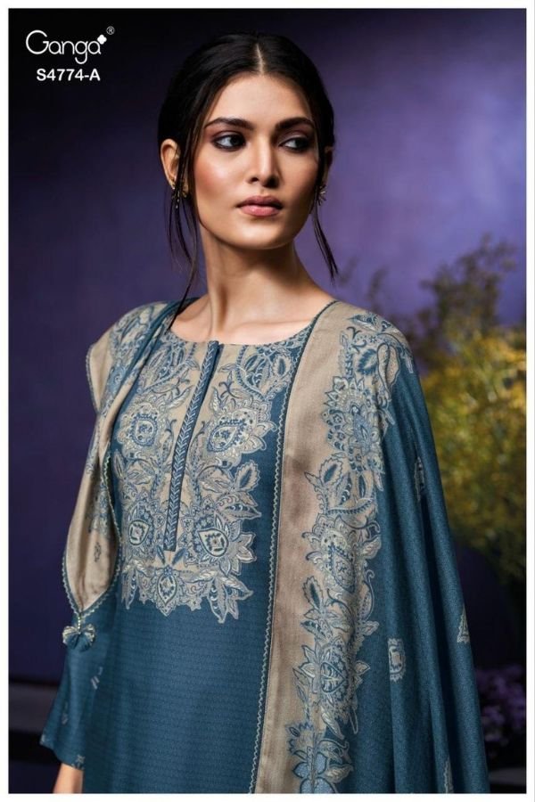 Ganga Fashion Larya S4774 Premium Cotton Suit S4774-A