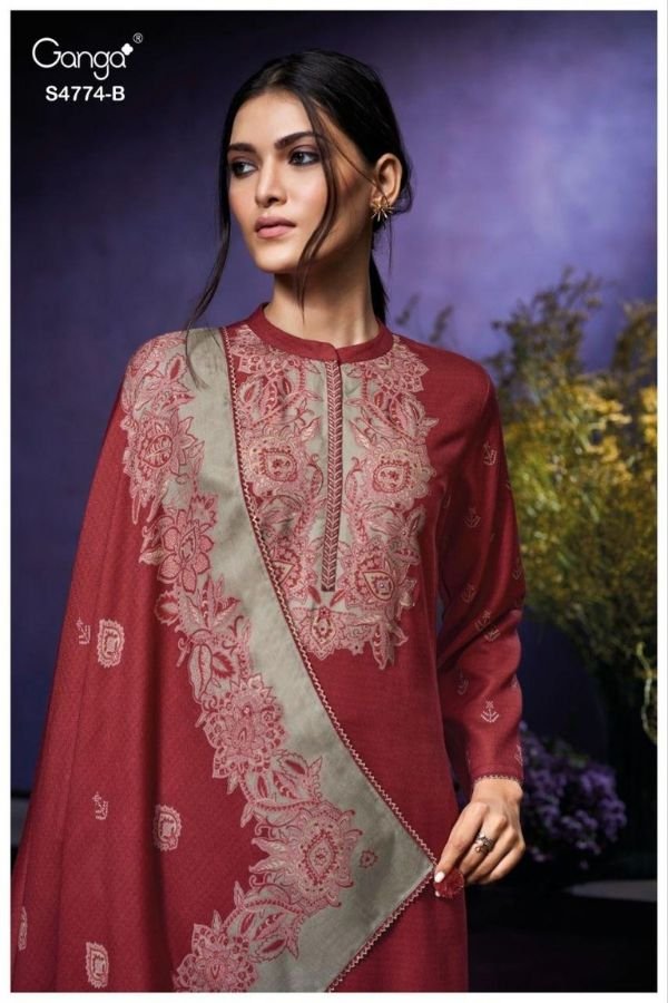 Ganga Fashion Larya S4774 Premium Cotton Suit S4774-B