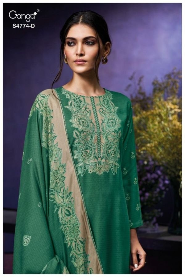 Ganga Fashion Larya S4774 Premium Cotton Suit S4774-D