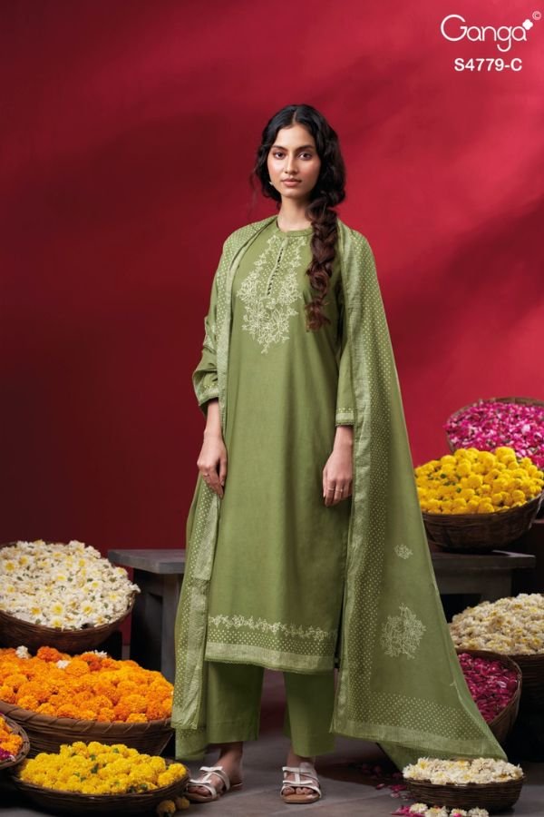 Ganga Fashion Mivana S4779 Premium Cotton Suit S4779-C