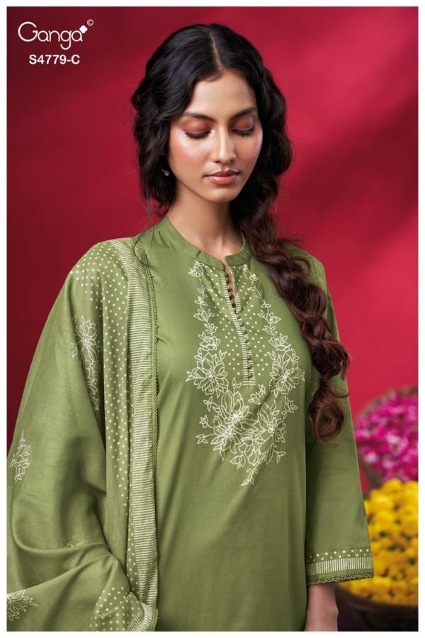 Ganga Fashion Mivana S4779 Premium Cotton Suit S4779-C