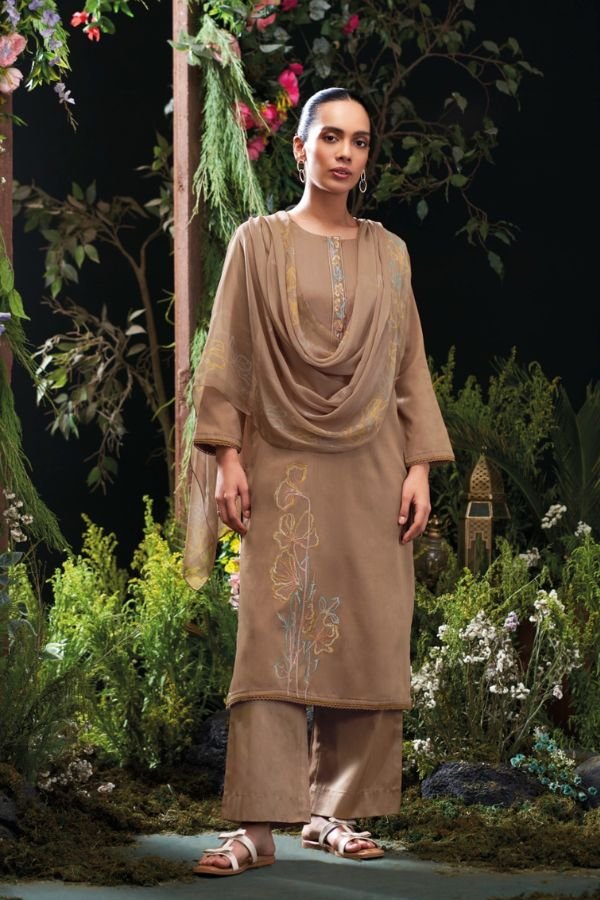 Ganga Fashion Morael S4745 Cotton Satin Ladies Suits S4745-B