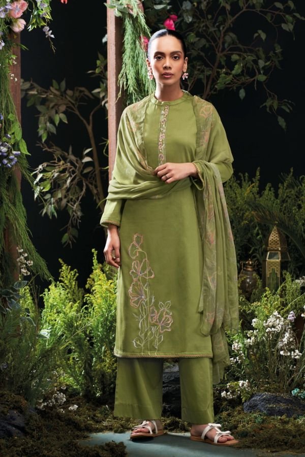 Ganga Fashion Morael S4745 Cotton Satin Ladies Suits S4745-C