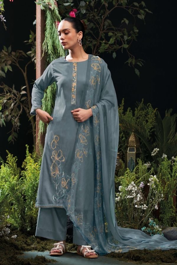 Ganga Fashion Morael S4745 Cotton Satin Ladies Suits S4745-D