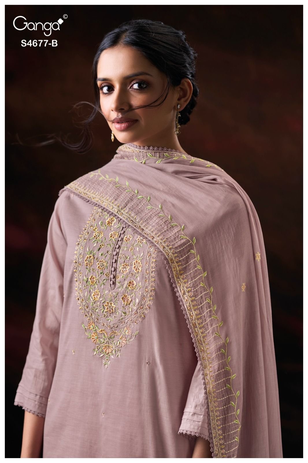 Ganga Fashion Prishael S4677 Premium Pure Mul Suit S4677-B