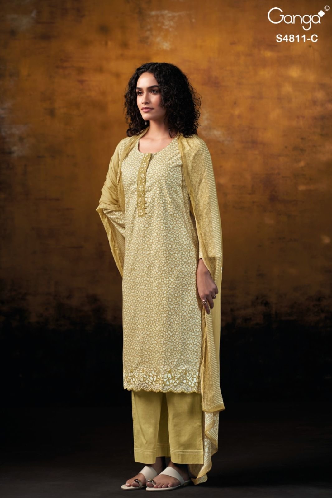 Ganga Fashion Ramya S4811 Premium Cotton Suit S4811-C