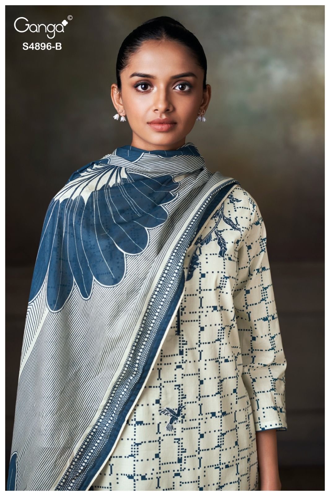 Ganga Fashion Rivena S4896 Premium Cotton Suit S4896-B