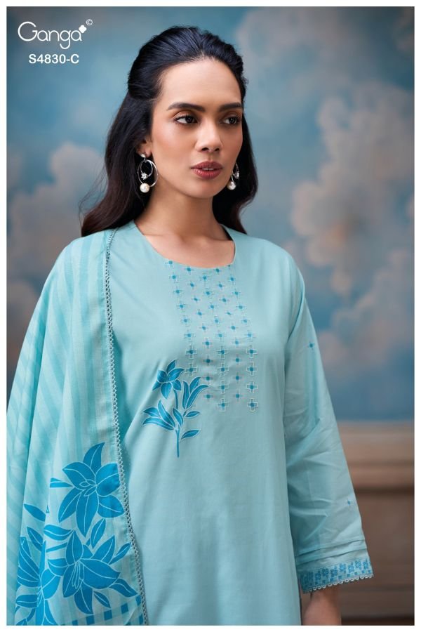 Ganga Fashion Siennae S4830 Premium Cotton Suit S4830-C