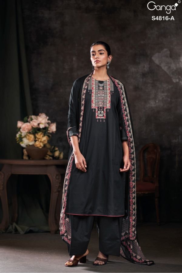 Ganga Fashion Sylvia S4816 Premium Cotton Suit S4816-A