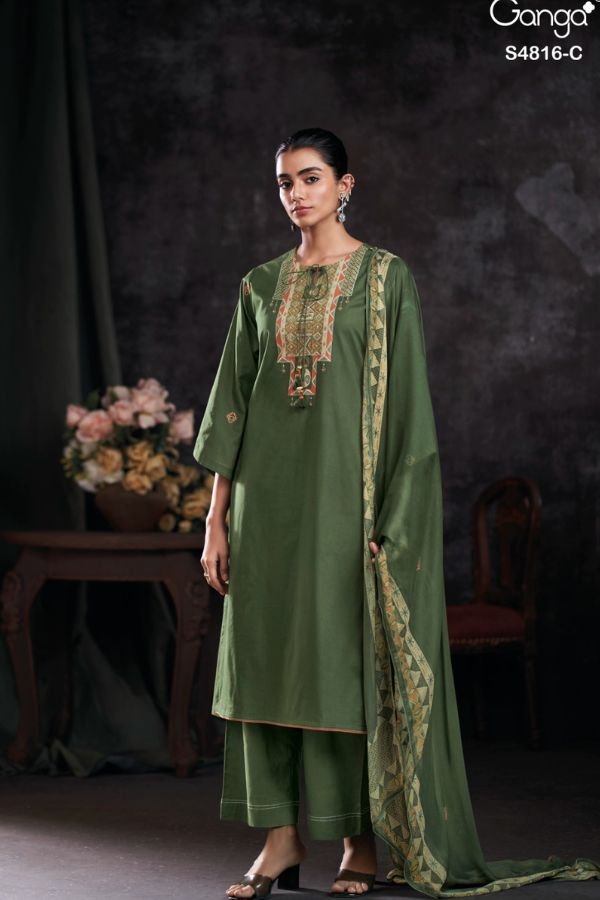 Ganga Fashion Sylvia S4816 Premium Cotton Suit S4816-C