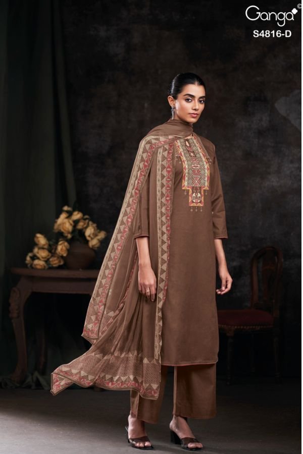 Ganga Fashion Sylvia S4816 Premium Cotton Suit S4816-D