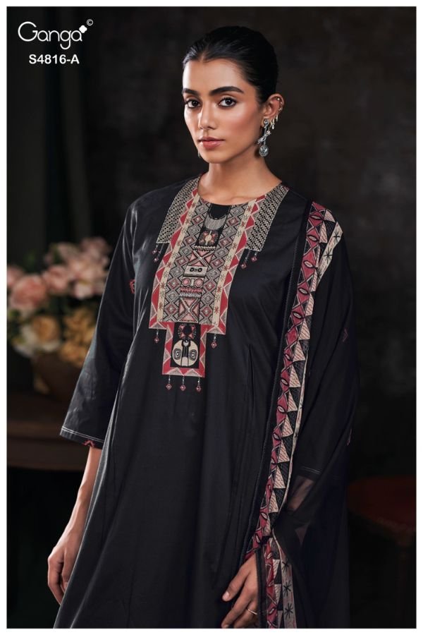 Ganga Fashion Sylvia S4816 Premium Cotton Suit S4816-A
