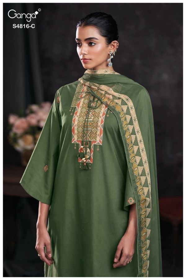 Ganga Fashion Sylvia S4816 Premium Cotton Suit S4816-C