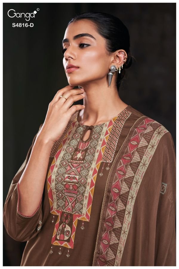 Ganga Fashion Sylvia S4816 Premium Cotton Suit S4816-D