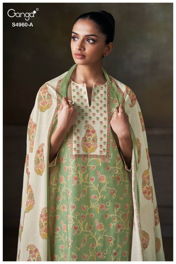 Ganga Fashion Tersia S4960 Premium Cotton Suit S4960-A