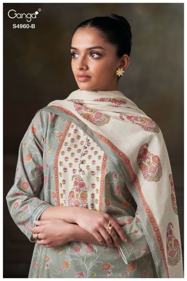 Ganga Fashion Tersia S4960 Premium Cotton Suit S4960-B