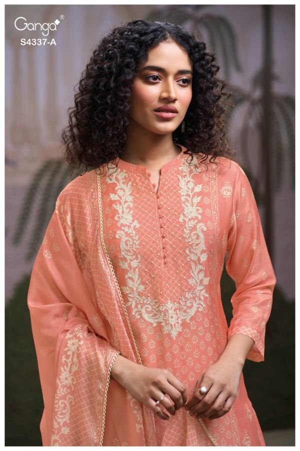 Ganga Fashion Varesha S4337 Premium Cotton Suit S4337-A