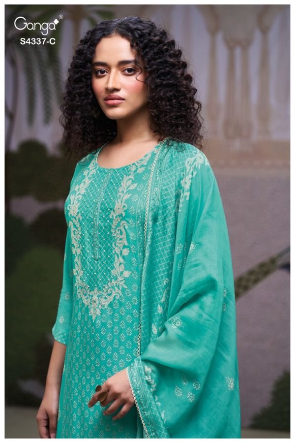 Ganga Fashion Varesha S4820 Premium Cotton Suit S4820-C