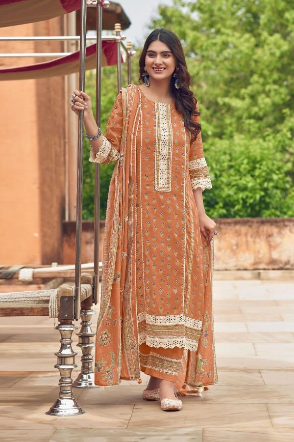 Jay Vijay Prints Karigari Tales Pure Mal Mal Cotton Suit 11141