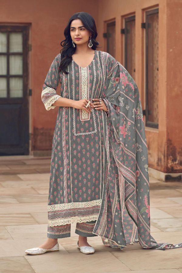 Jay Vijay Prints Karigari Tales Pure Mal Mal Cotton Suit 11142