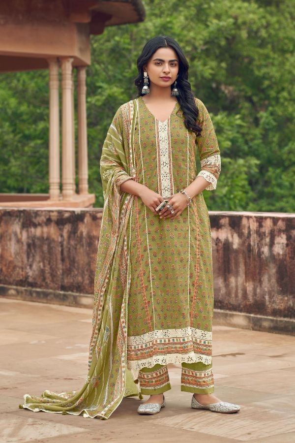 Jay Vijay Prints Karigari Tales Pure Mal Mal Cotton Suit 11146