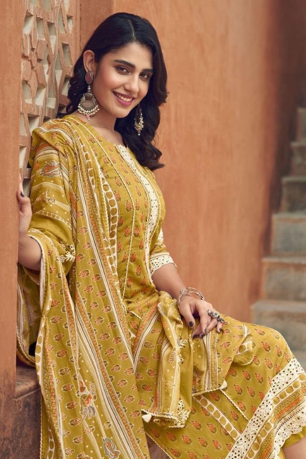 Jay Vijay Prints Karigari Tales Pure Mal Mal Cotton Suit 11144