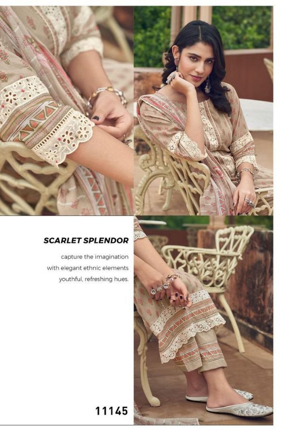 Jay Vijay Prints Karigari Tales Pure Mal Mal Cotton Suit 11145
