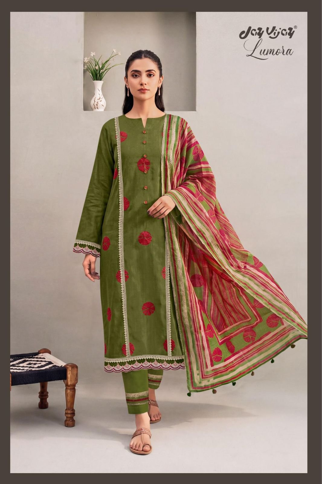 Jay Vijay Prints Lumora Premium Cotton Ladies Suit 3304-C