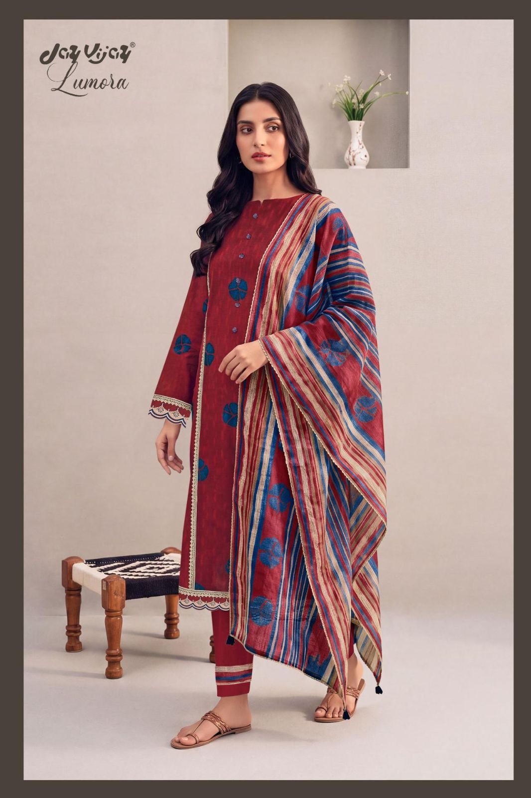 Jay Vijay Prints Lumora Premium Cotton Ladies Suit 3304-D
