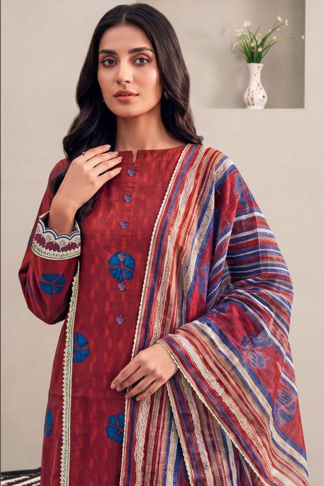 Jay Vijay Prints Lumora Premium Cotton Ladies Suit 3304-D