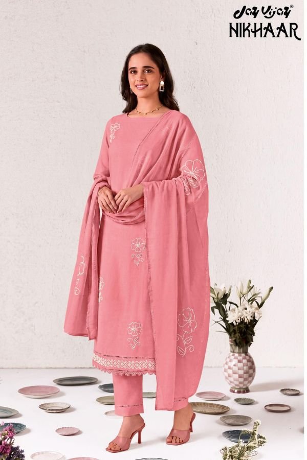 Jay Vijay Prints Nikhaar Malai Chanderi Ladies Suit 3307-A