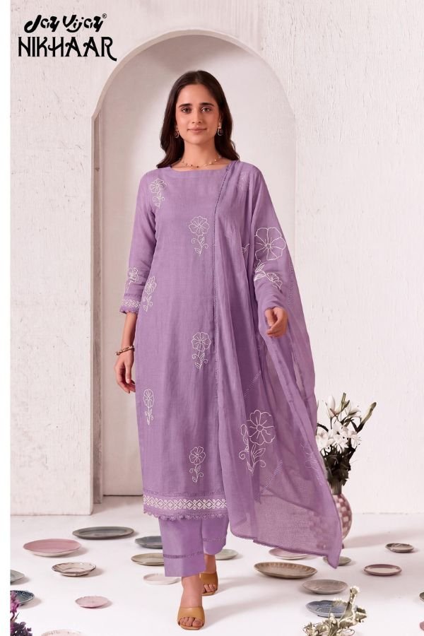 Jay Vijay Prints Nikhaar Malai Chanderi Ladies Suit 3307-B