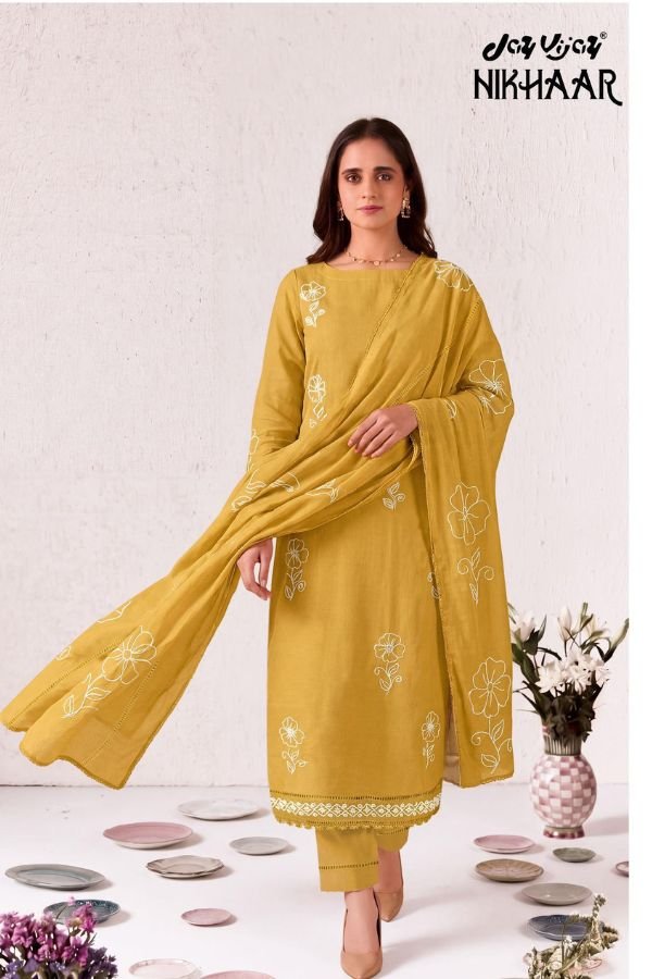 Jay Vijay Prints Nikhaar Malai Chanderi Ladies Suit 3307-C
