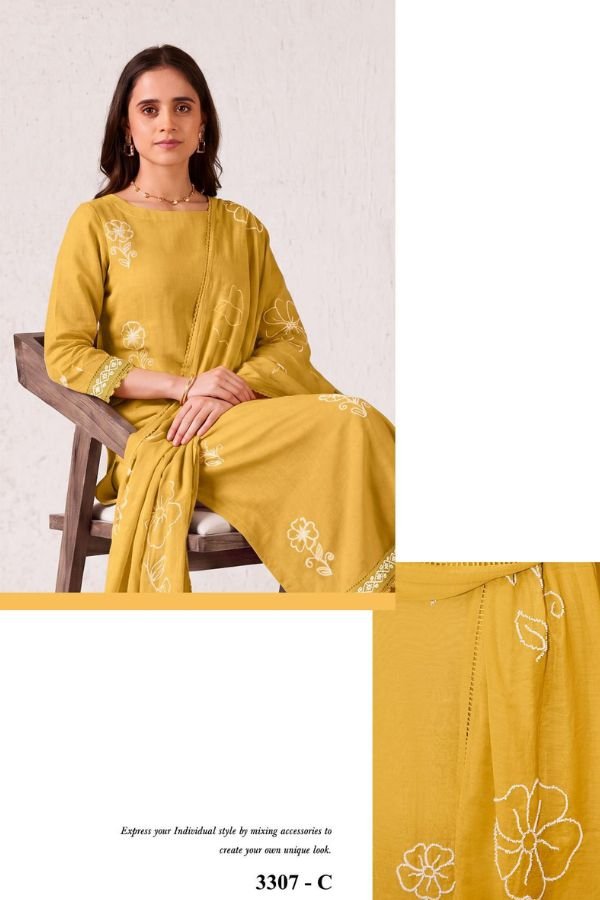 Jay Vijay Prints Nikhaar Malai Chanderi Ladies Suit 3307-C