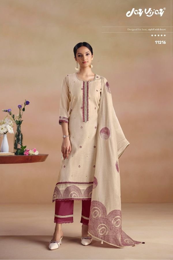 Jay Vijay Prints Sitarey Pure South Cotton Suit 11216