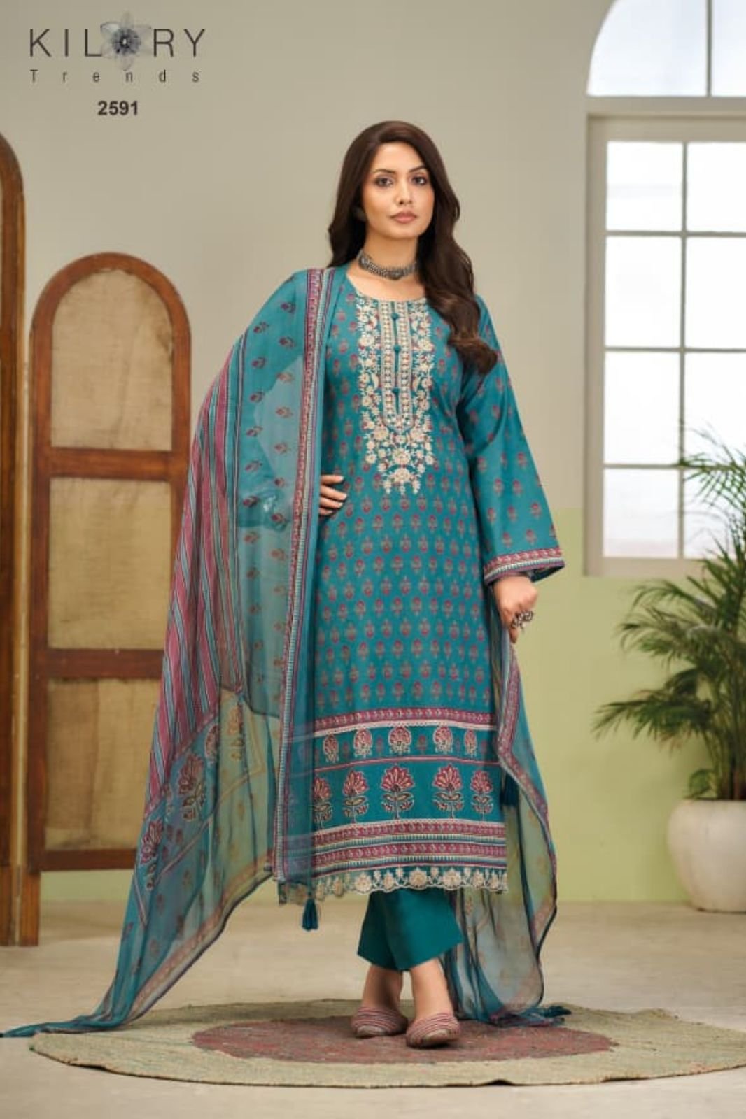 Kilory Trends Rangmanch Pure Lawn Cotton Ladies Suit 2591