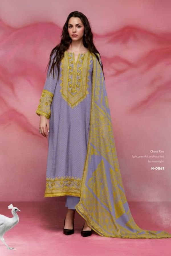 Kimora Fashion Heer Chand Tare Pure Muslin Salwar Suit H-0061