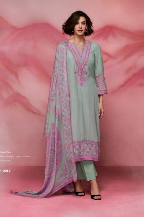 Kimora Fashion Heer Chand Tare Pure Muslin Salwar Suit H-0062