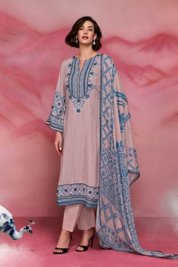 Kimora Fashion Heer Chand Tare Pure Muslin Salwar Suit H-0064