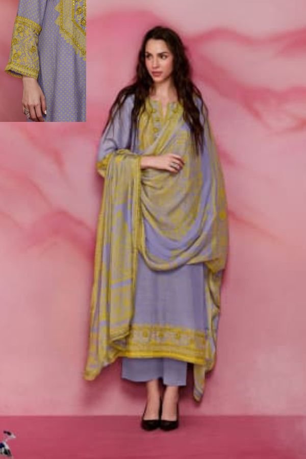 Kimora Fashion Heer Chand Tare Pure Muslin Salwar Suit H-0061