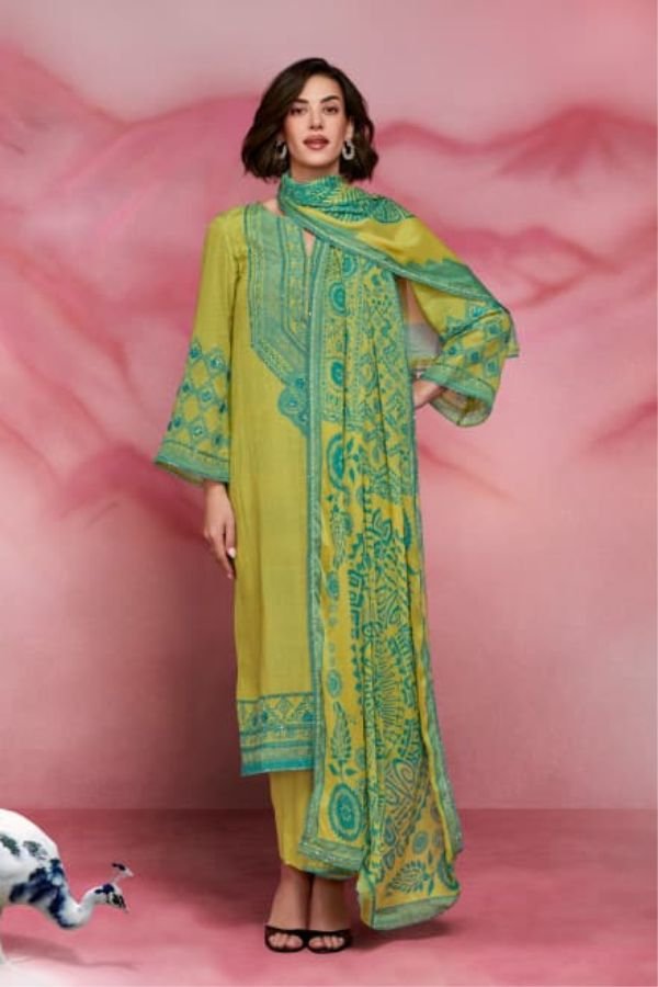 Kimora Fashion Heer Chand Tare Pure Muslin Salwar Suit H-0065