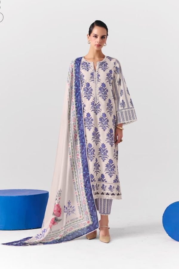 Kimora Fashion Sohni Cobalt Pure Cotton Suit 801
