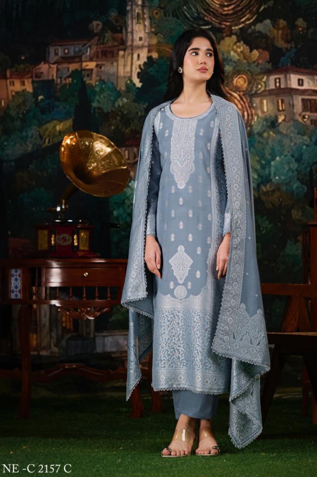 Netra Exclusive Neha Muslin Ladies Suit NE-C 2157 C
