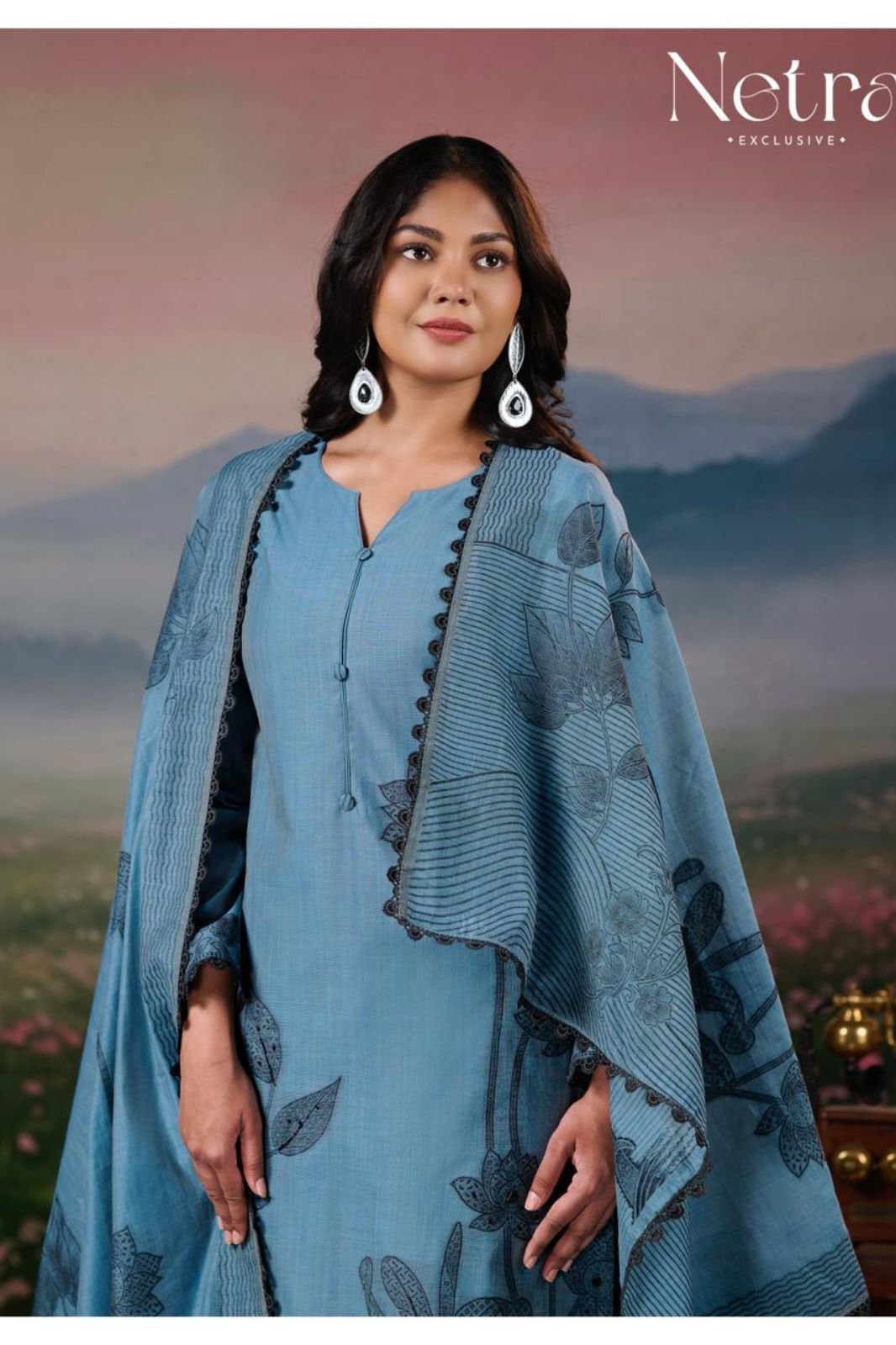Netra Exclusive Teju Pure Jamdani Suit NE-C 2158 B