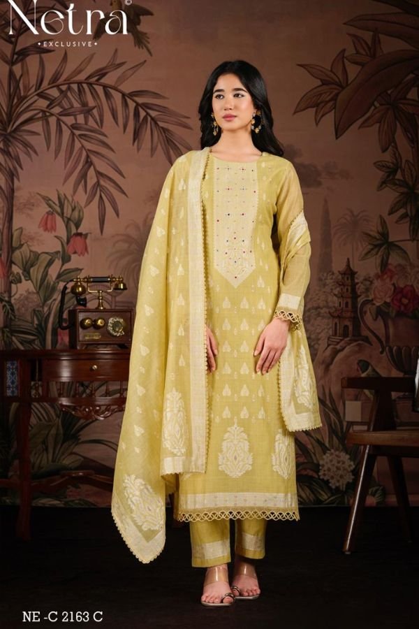 Netra Exclusive Yamika Pure Jamdani Suit NE-C 2163 C