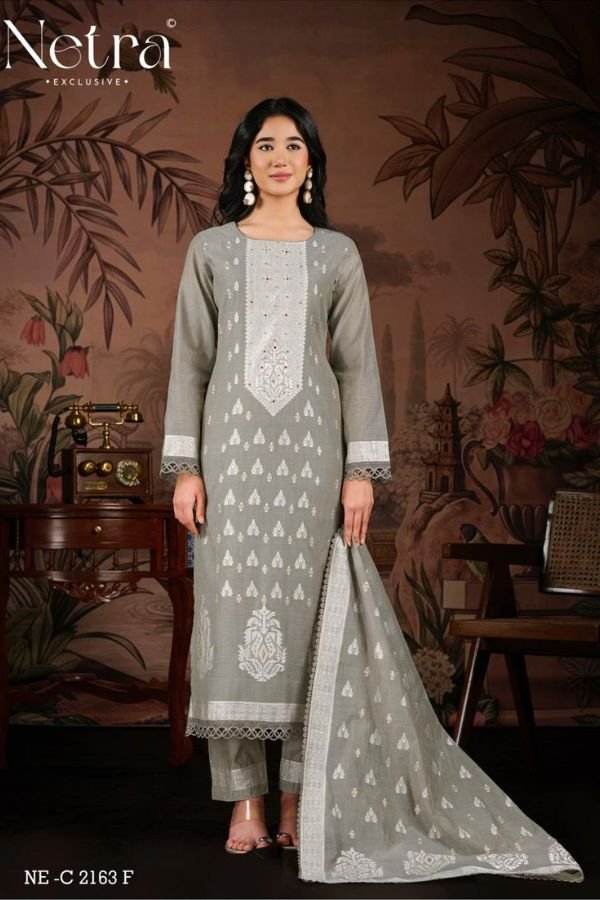 Netra Exclusive Yamika Pure Jamdani Suit NE-C 2163 F