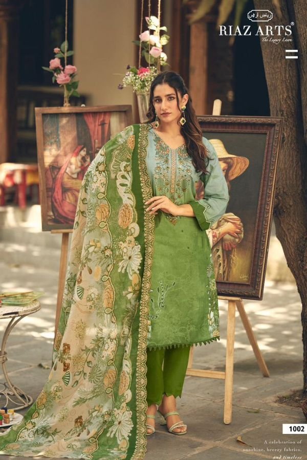 Riaz Arts Farah Abu Saeed Lawn Cotton Camric Suit 1002